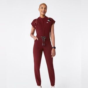 Figs Rafaela Jumpsuit Burgundy S